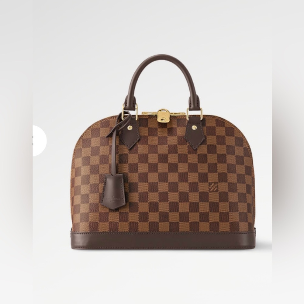 Louis Vuitton Alma Top Handle  Bag Brown Canvas
